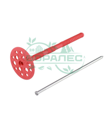 Дюбель для теплоизоляции 10х200 мм металлический гвоздь с термоголовкой