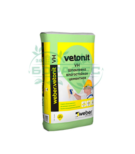 Шпаклевка финишная цементная Weber Vetonit VH, белая (Ветонит Вебер) 20кг 54шт/под