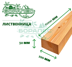 Обрезная доска лиственница 30x100x6м