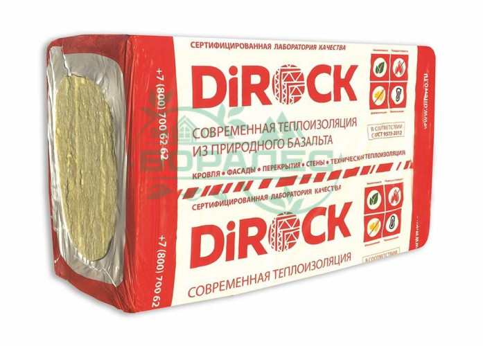 Утеплитель DIROCK Фасад дирок 1000*600* 50мм (3,6м2) (0,18м3) (100кг/м3)