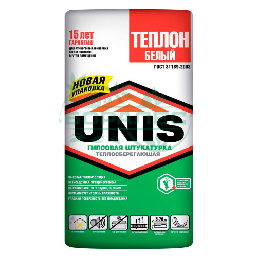 Штукатурка энергосберегающая Теплон белый Unis (Юнис)