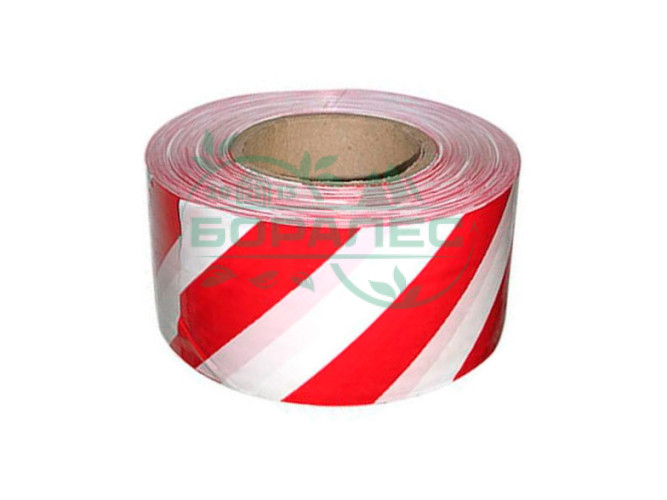 Сигнальная лента для ограждений неклейкая 50мм Бело-Красная  (8шт/уп)